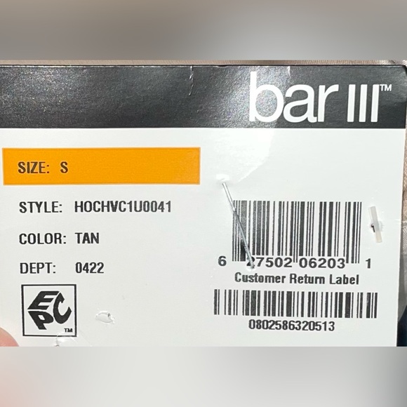 Bar III Men's Slim Fit Tan Linen Suit Vest Small Brand New - Picture 4 of 4